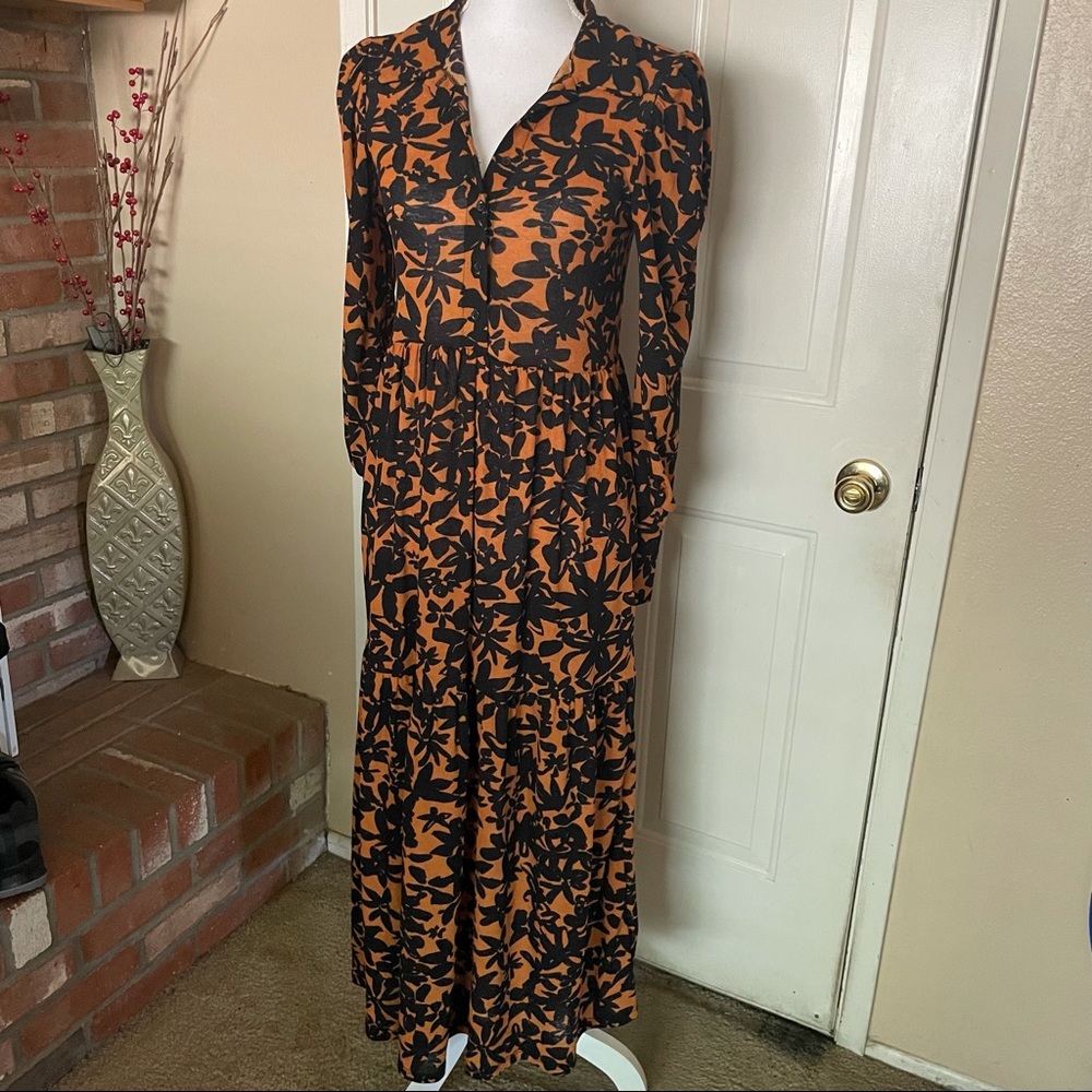 Topshop floral midi dress